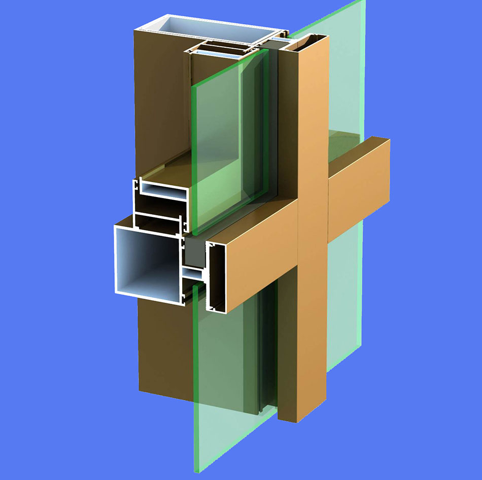鋁型材定制開模幕墻立柱橫梁鋁材